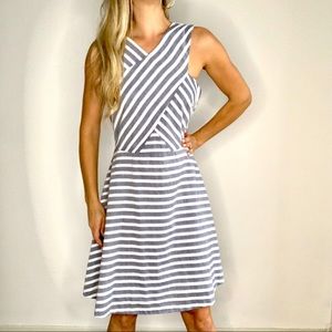 Cremieux Blue & White Striped Dress Size 10
